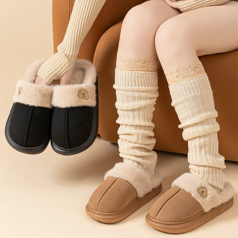 Plush Winter Slippers for Women – Warm Non-Slip Indoor Fleece Home Shoes