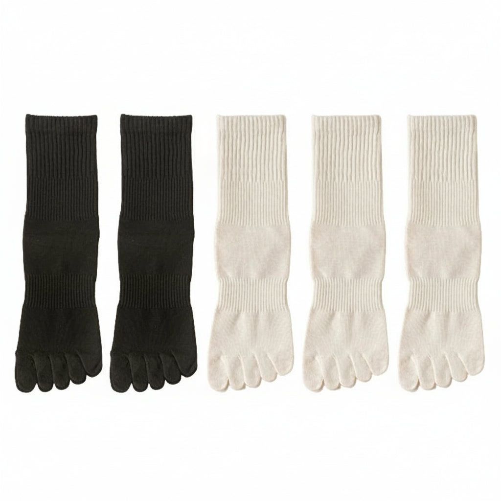 5 Pairs Women’s Five-Finger Cotton Socks – Breathable, Antibacterial Split Toe Socks for Everyday Comfort