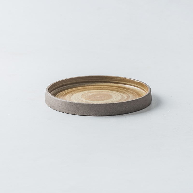 Japanese-Style Ceramic Plate – Round Retro Dinnerware