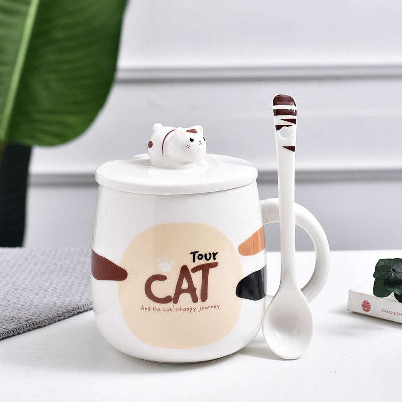 CeraCute Cat Ceramic Mug – 420ml Cute Coffee & Tea Cup