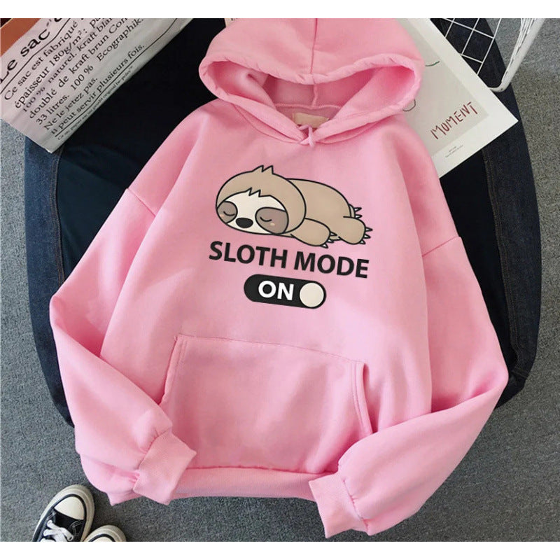 Cartoon Sloth Pattern Unisex Cartoon Sloth Pattern Hooded Sweatshirt – Trendy Hip Hop Streetwear Hoodie for Casual ComfortPrinted Hooded Sweatshirt Unisex Long Sleeve Casual Jacket Trendy