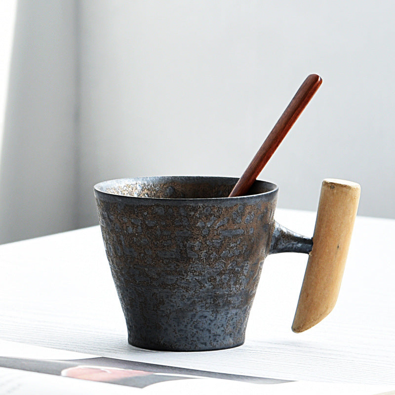 Ceramic & Solid Wood Cup –  Stylish Drinkware