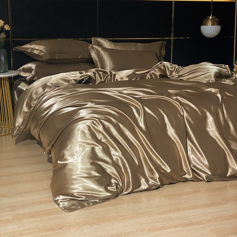 Luxurious Four-Piece Mulberry Silk Quilt Cover – Soft, Breathable & Elegant Bedding Set