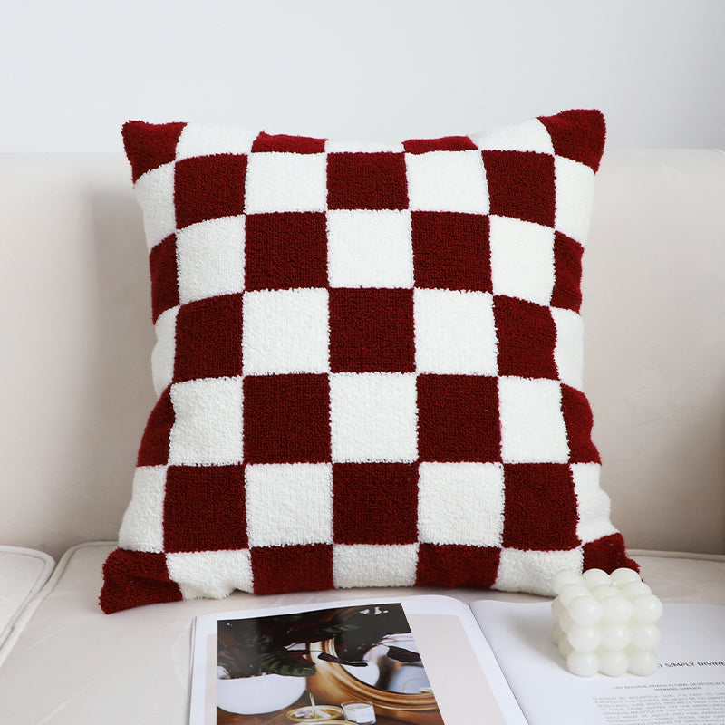 Checkerboard Pillow – Modern Square Sofa & Living Room Cushion
