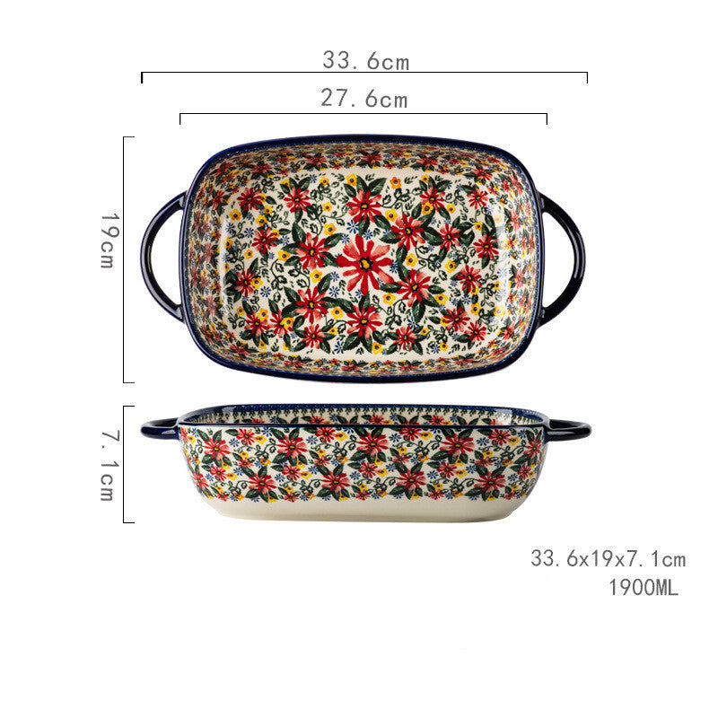 Square Flower Bakeware – Ceramic Baking Dish