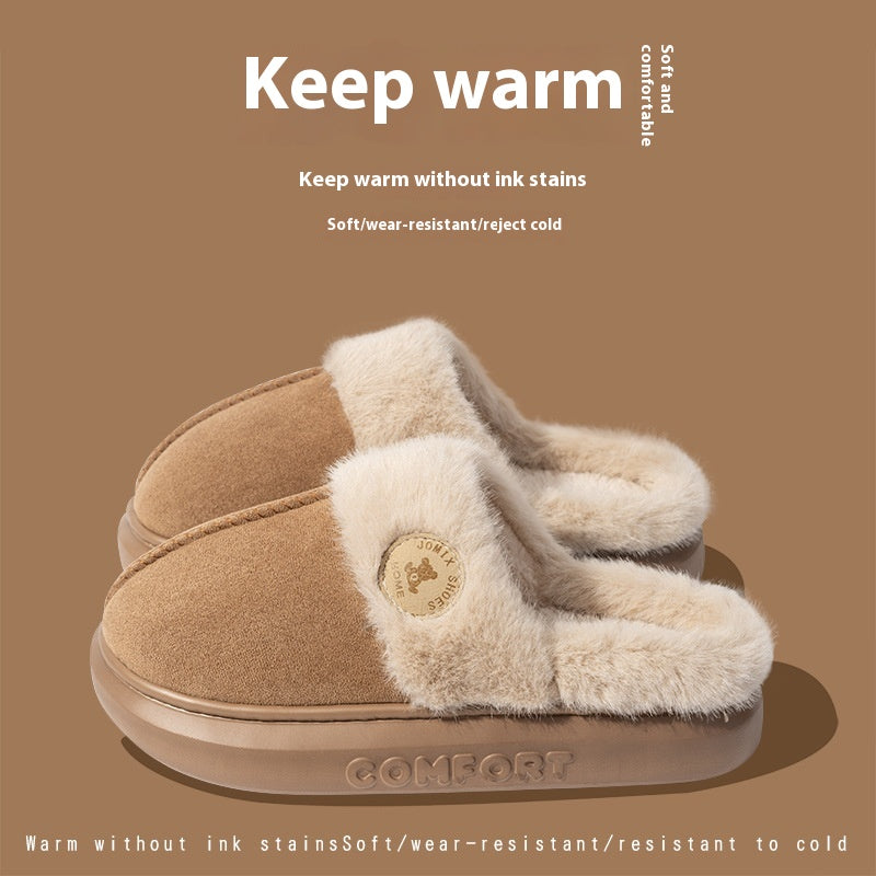 Plush Winter Slippers for Women – Warm Non-Slip Indoor Fleece Home Shoes
