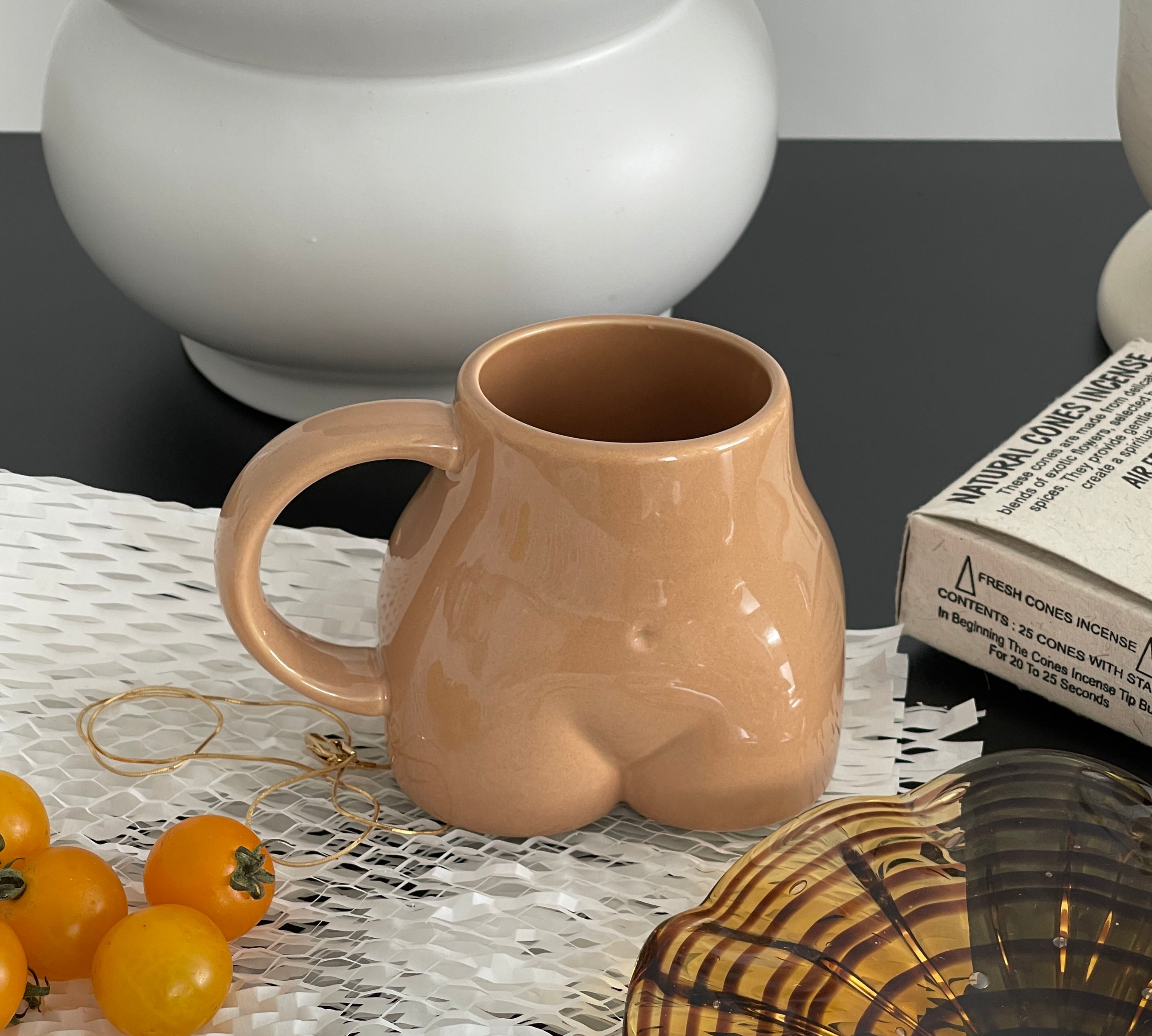 Creative Pottery Mug – Round, High-Temperature Resistant Drinkware