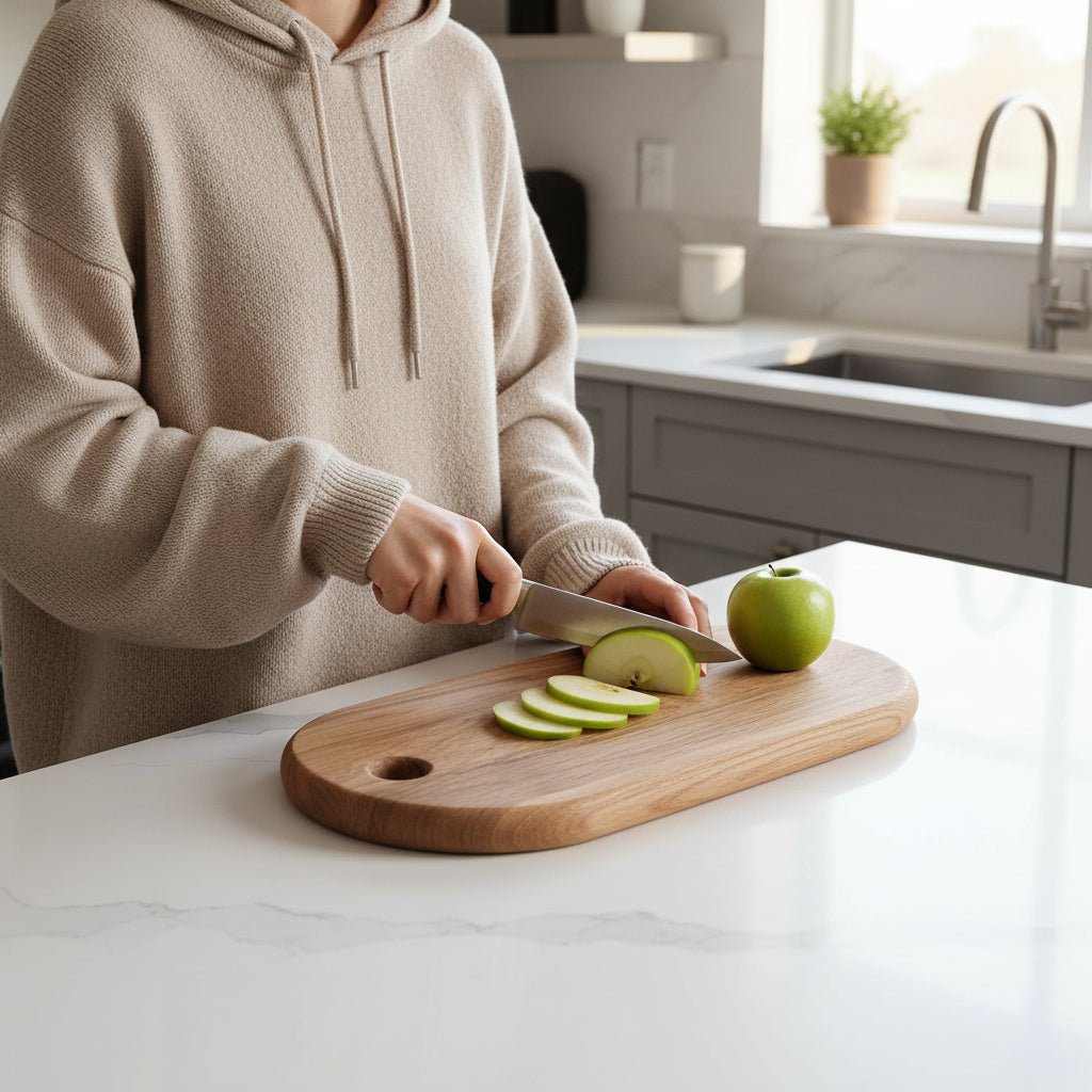 Premium White Oak Wooden Cutting Board – Small, Medium & Large | Durable Fruit, Sushi & Chopping Board