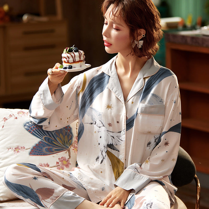 Soft Viscose Ladies Pajama Set – Lightweight Printed Sleepwear for Women