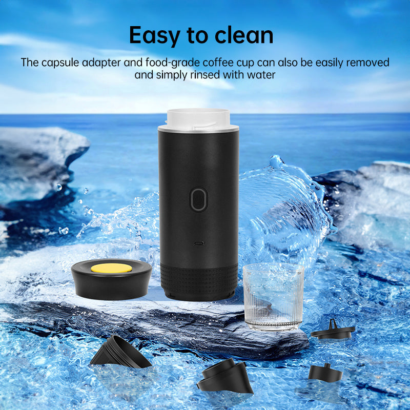 Upgraded 3-in-1 Cordless Coffee Maker – Portable Espresso Machine for Travel, Camping & Home | Capsule & Ground Coffee Compatible