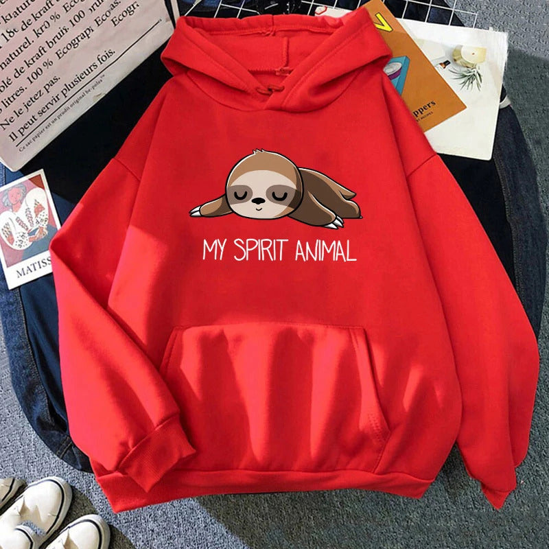 Cartoon Sloth Hooded Sweatshirt – Unisex Long Sleeve Hoodie | Cozy, Trendy &amp; Casual