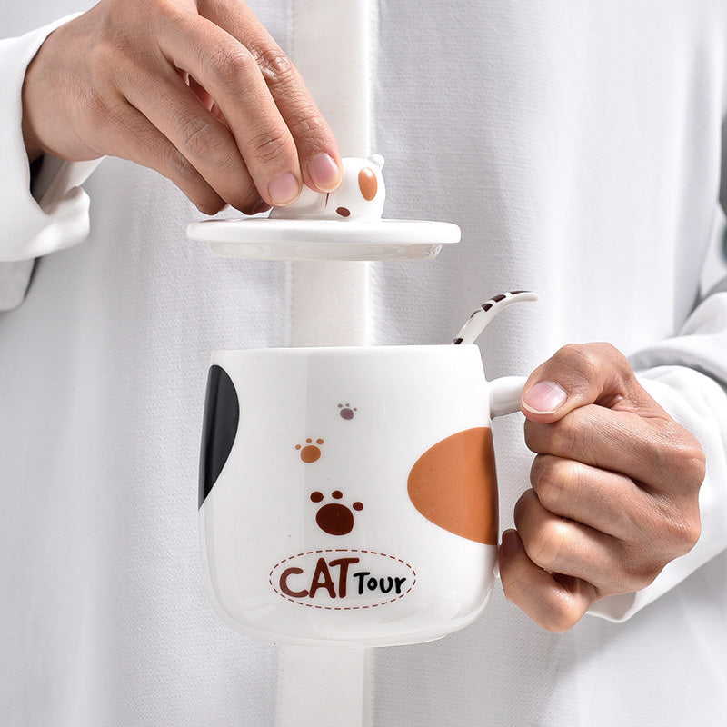CeraCute Cat Ceramic Mug – 420ml Cute Coffee & Tea Cup
