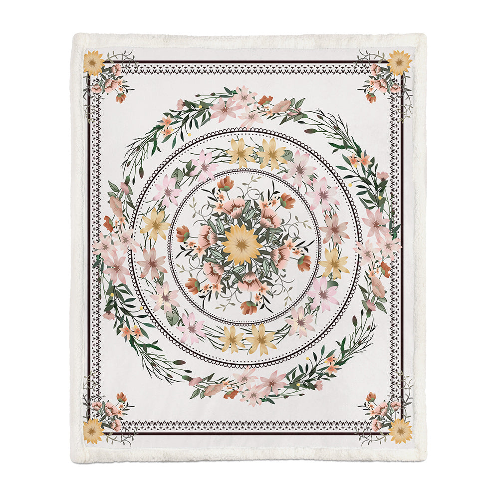 Flannel Flower Blanket – Soft Air Conditioning & Napping Throw