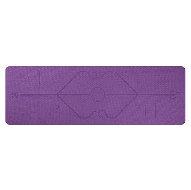 Yoga Mat with Position Line – 6mm Thick Beginner Yoga & Fitness Mat