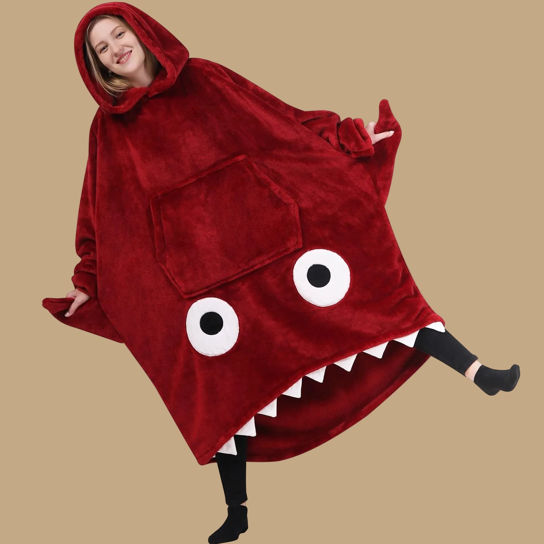 Shark Hoodie Blanket – Oversized Cozy Sleepwear for Home & Lounge