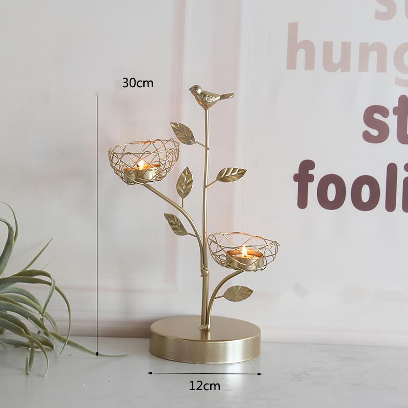 Golden Bird Aroma Candle Holder – Wrought Iron Home Decor Accent