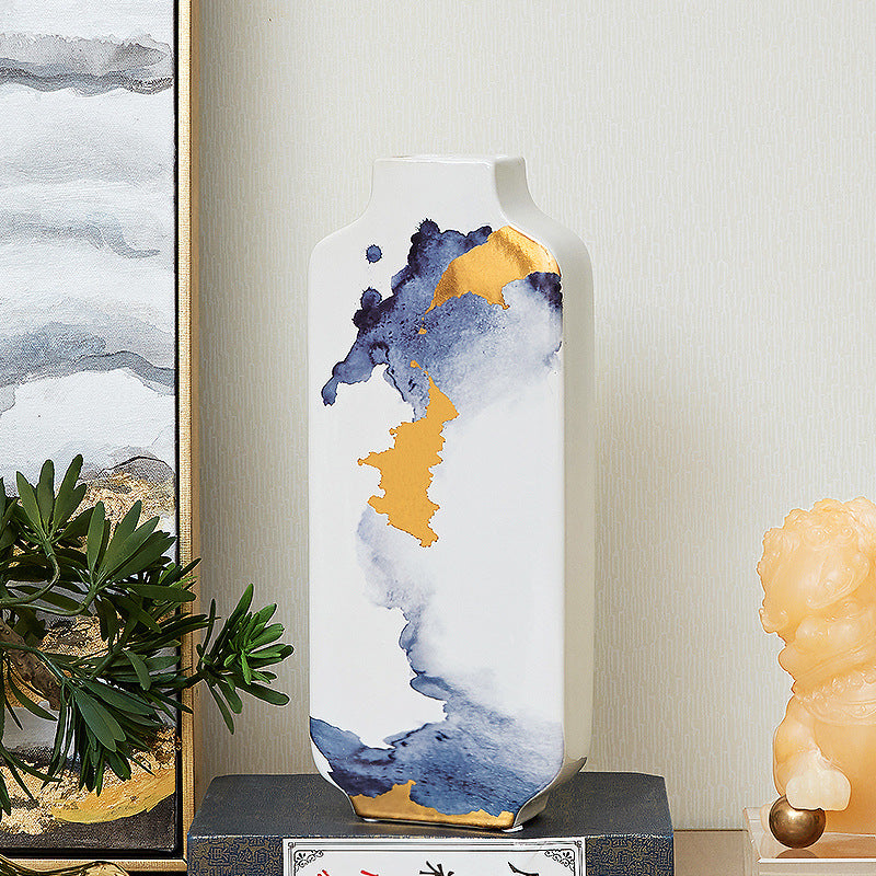 Ceramic Antique Ink Vase – Zen Style Living Room Ornament & Home Décor