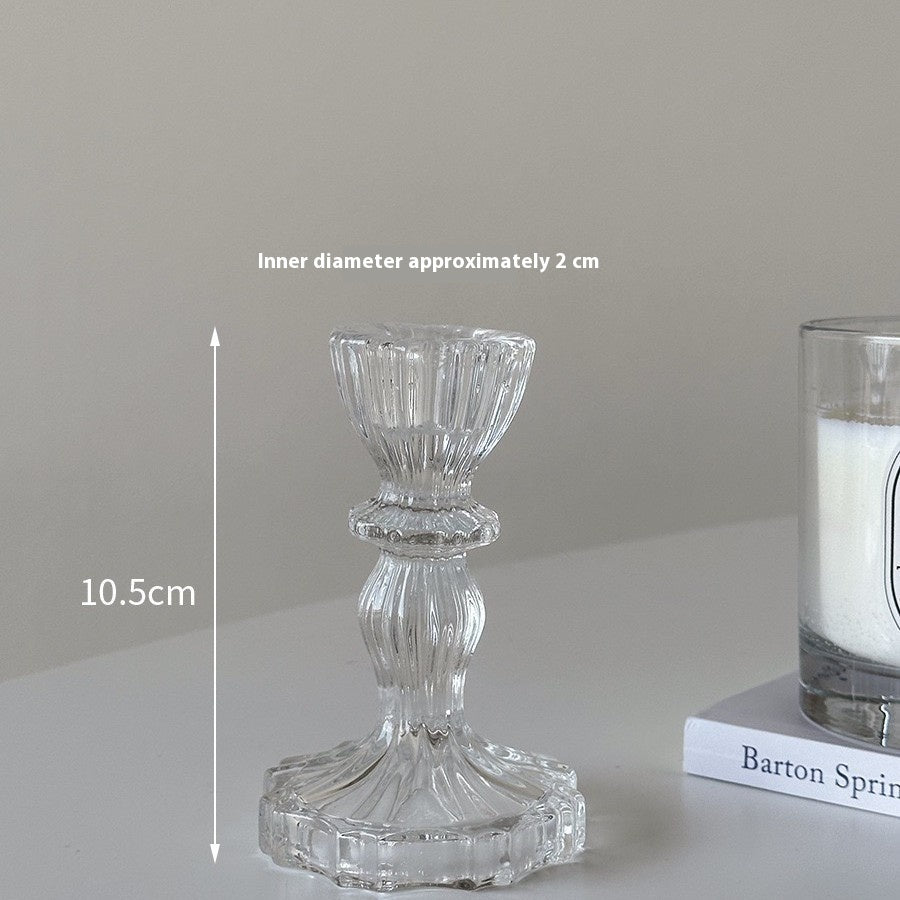 Northern European Retro Crystal Candle Holder – Elegant Glass Decor