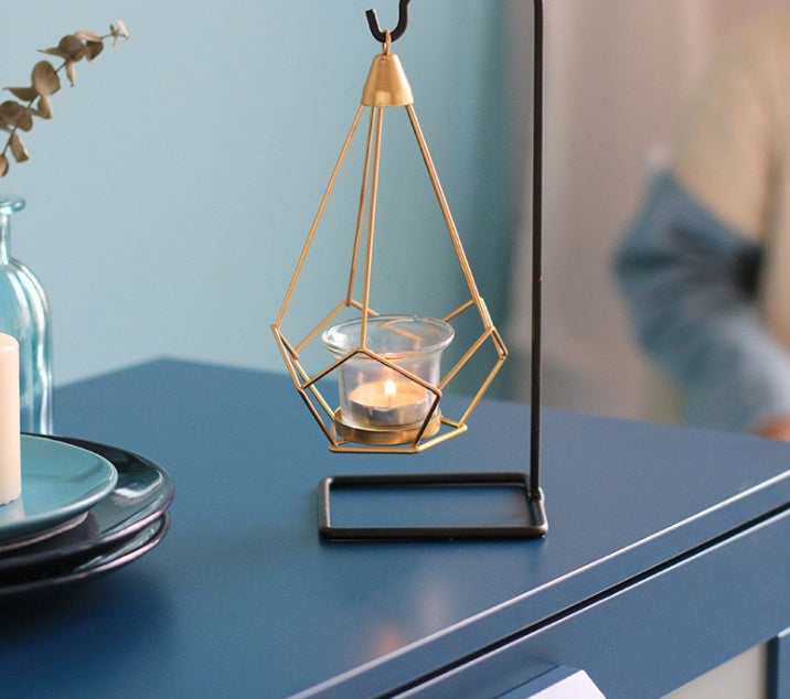 Nordic Iron Candle Holder – Stylish Block Candle Stand for Home Decor