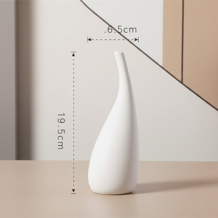 Modern Water Drop Ceramic Hanging Vase – Abstract Decorative Ornament for Home & Office