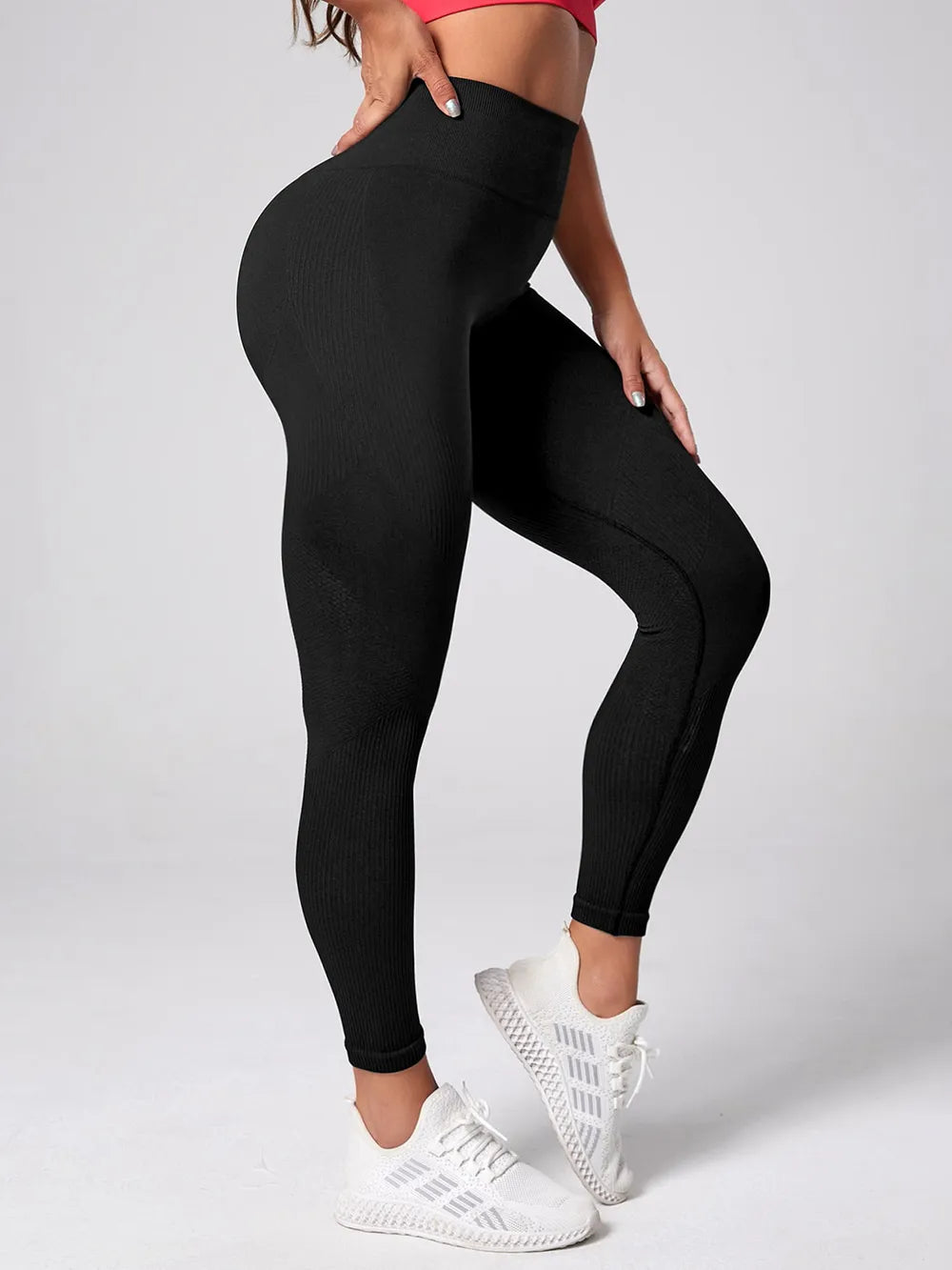 High Waist Active Leggings – Black Tight Fit Workout & Casual Leggings