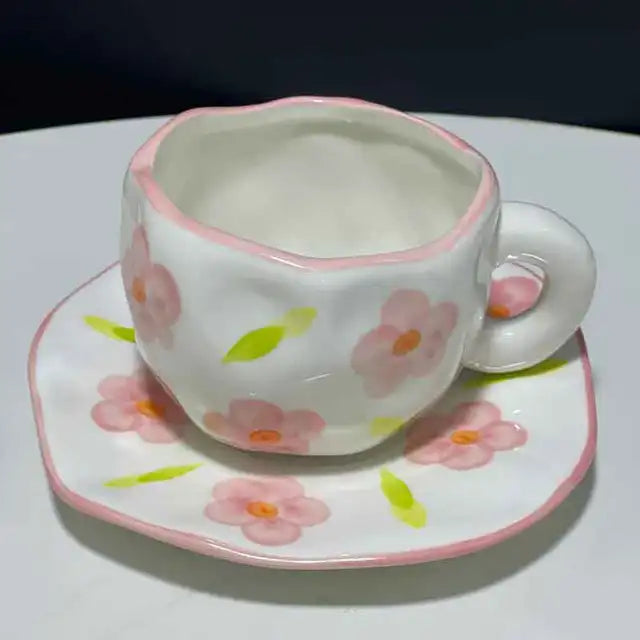 Hand-Painted Blue Sky Coffee Mug – Handmade Ceramic Tea Cup Set