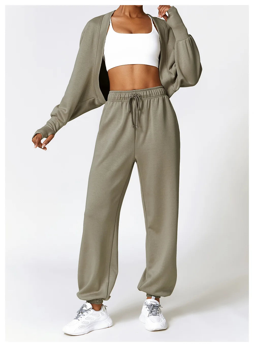 Women's Spring Jogger Set – Joggers | Casual Solid Color Trousers