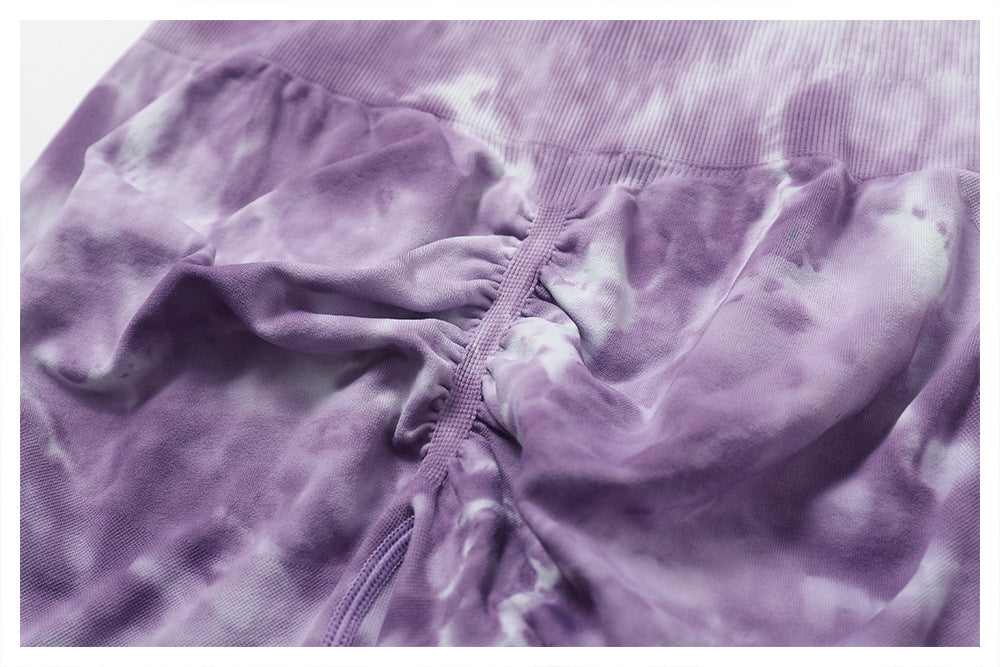 Splash Dyed Seamless Yoga Shorts for Women – Comfortable & Stylish Fitness Wear