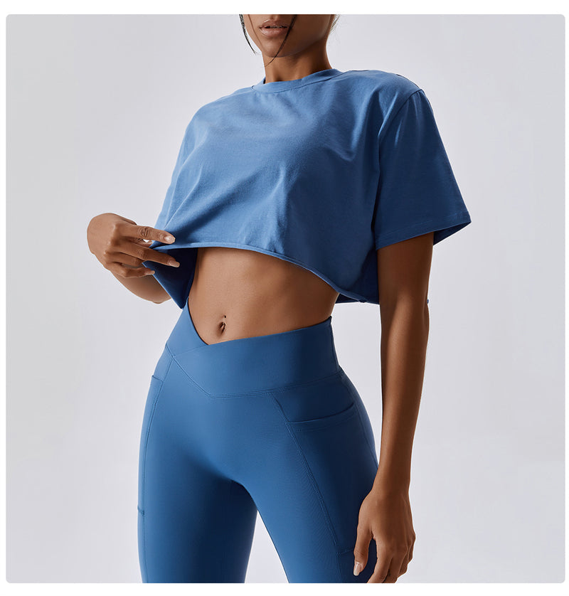 Women’s Sports & Leisure Cotton-Spandex Top – Soft, Stretchy, Breathable | Available in 5 Colors