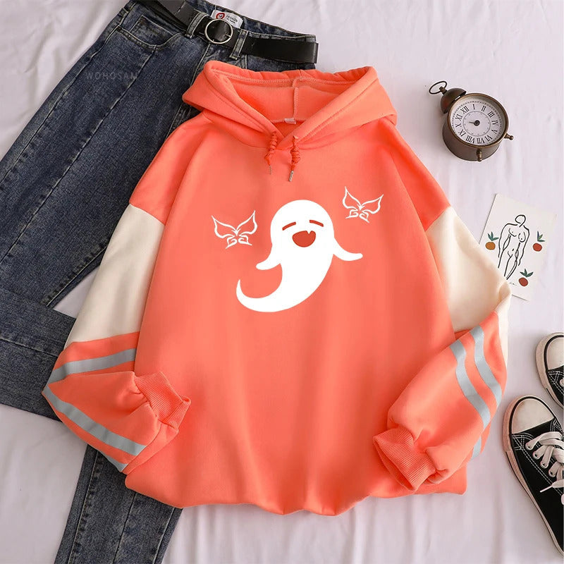 Sweatshirt com Capuz Estampada com Fantasma Original da Primavera – Unissexo Casual | Manga Longa