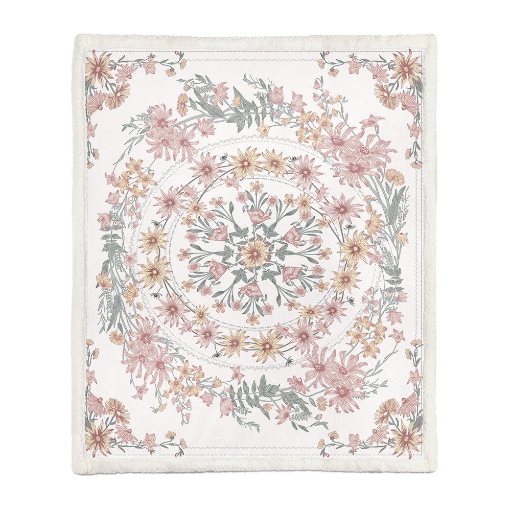 Flannel Flower Blanket – Soft Air Conditioning & Napping Throw