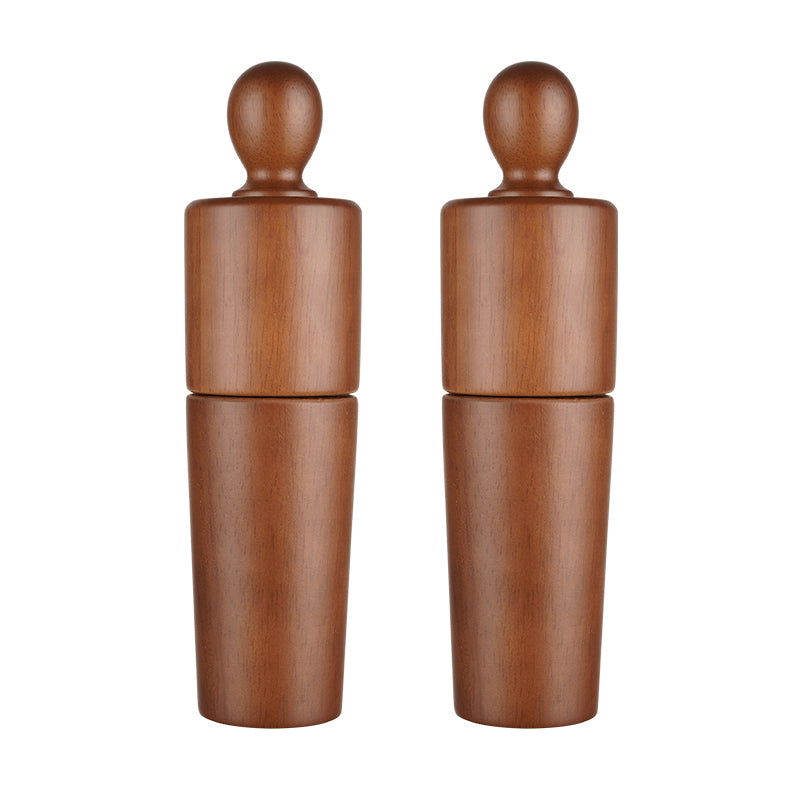Wooden Pepper Mill & Salt Grinder Set – Oak, Ceramic & Stainless Steel Manual Kitchen Tool