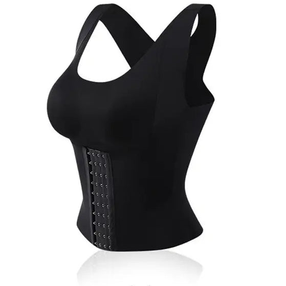 Soutien de alças modelador feminino sem costuras – Controlo abdominal, corretor de postura, top com bojo