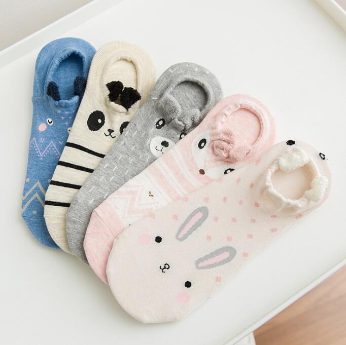 Women’s Cute Cat Ankle Socks | Soft Cotton Pink Casual Short Socks