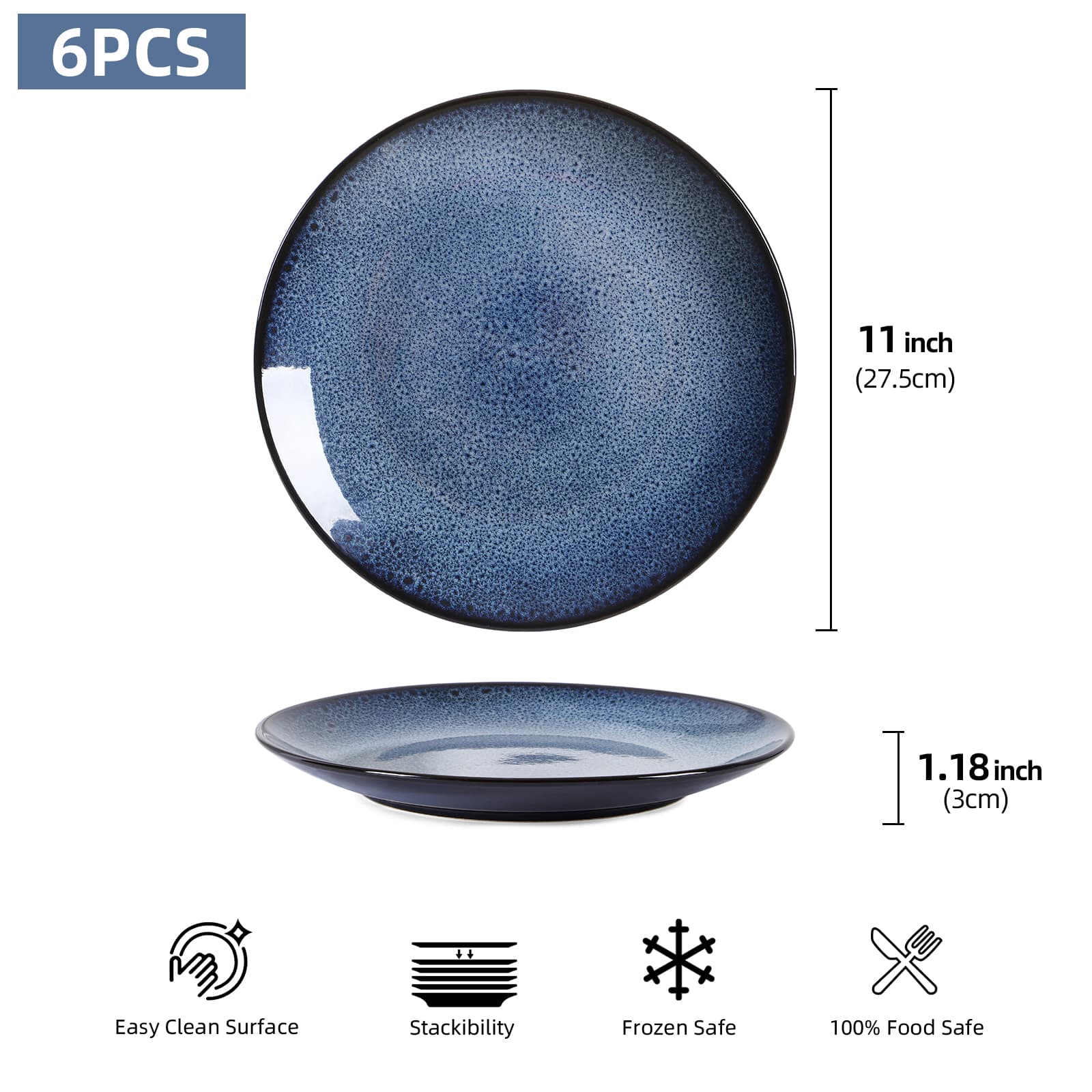 Ceramic Blue Plate – Elegant & Durable Everyday Dinnerware