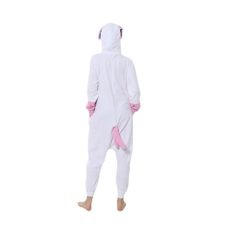 Bunny One-Piece Polar Fleece Pyjama – Ultra-Soft Winter Homewear for Women