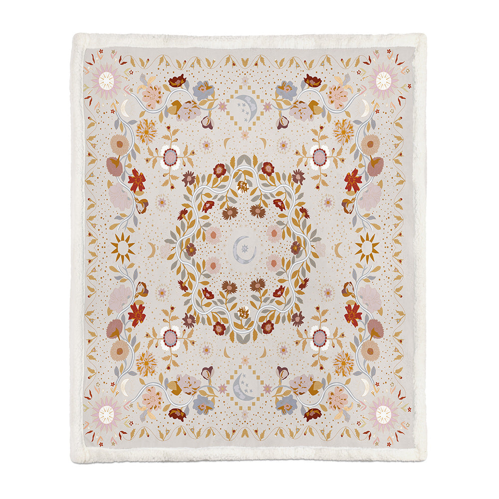 Flannel Flower Blanket – Soft Air Conditioning & Napping Throw