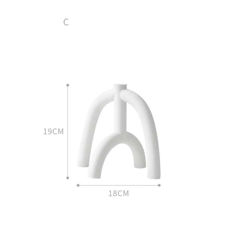 Handmade Nordic Clay Candlestick – Elegant White Home Decor