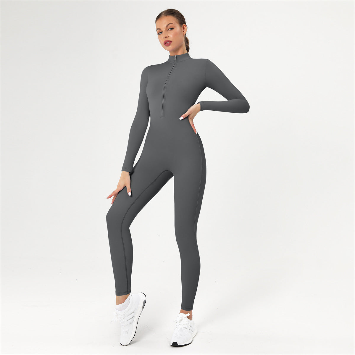 Women’s Moisture-Wicking Jumpsuit – Stretchy, Breathable Nude-Feel Activewear