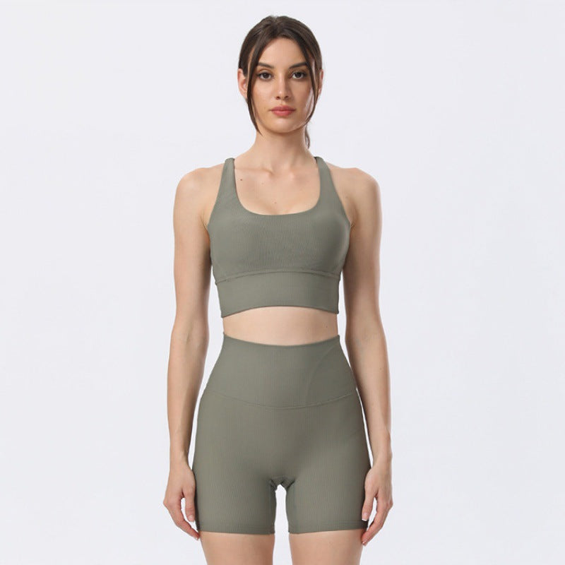 Soutien Desportivo Rib Nude Feel para Yoga – Soutien Desportivo Feminino com Alças Cruzadas e Secagem Rápida | Suporte Sem Costuras e Conforto Ultramacio