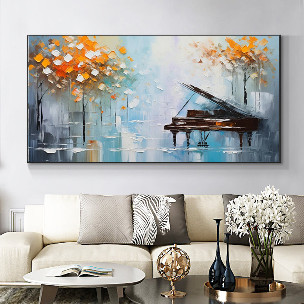 Handmade Tree Oil Painting on Canvas – Modern Abstract Landscape Wall Art