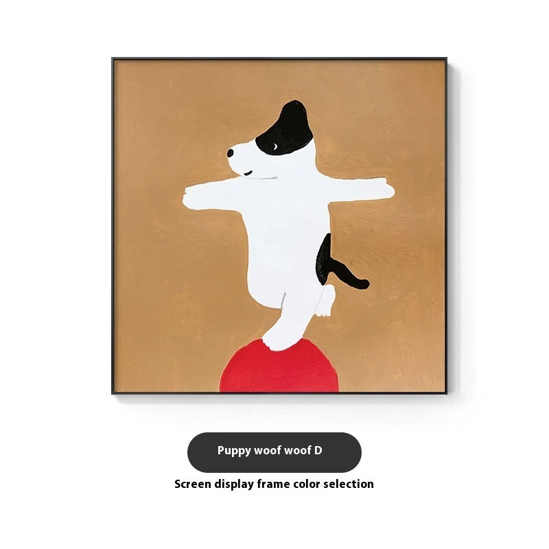 Dog Red Square – Modern Framed Canvas Wall Art