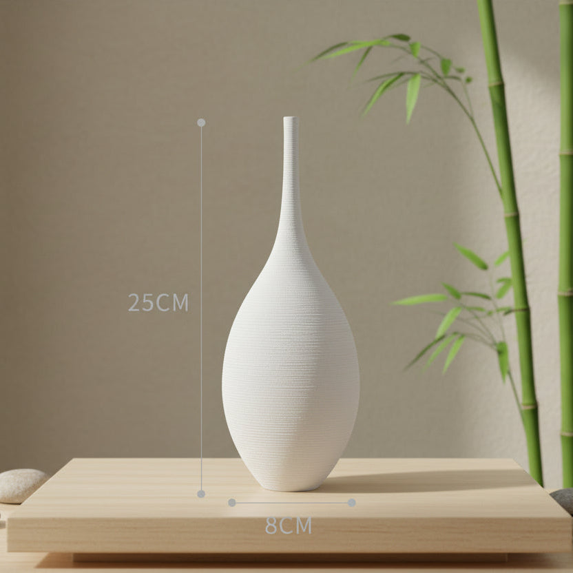 Hand-Drawn Ceramic Flowerware – Nordic Zen Handmade Porcelain Vase