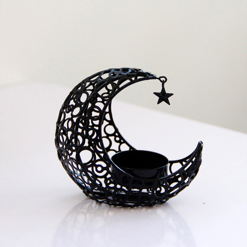 Eid Moon Candle Holder – Metal Crescent Tealight Stand for Home Decor