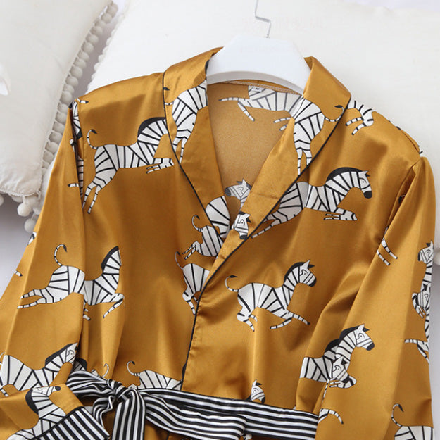 Ice Silk Pajama Set – Thin and Breathable