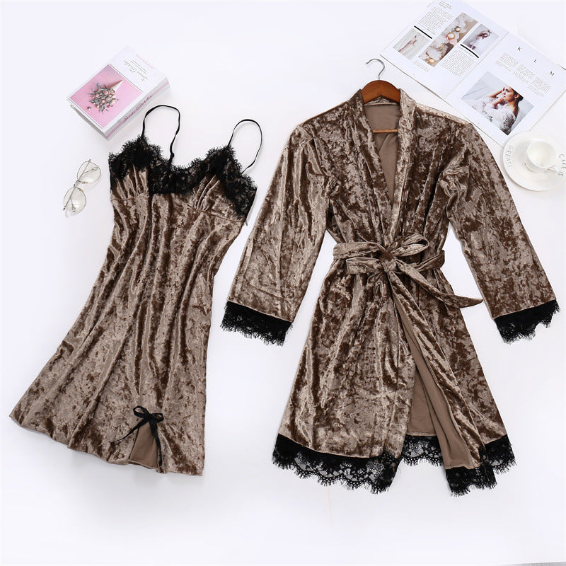 Luxury Velvet Women’s Nightwear Set – Soft, Breathable Sleep Dress & Cozy