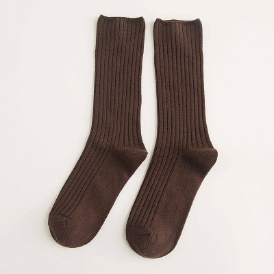 Women’s Retro Striped Cotton Socks – Soft, Breathable & Stylish Everyday Casual Socks