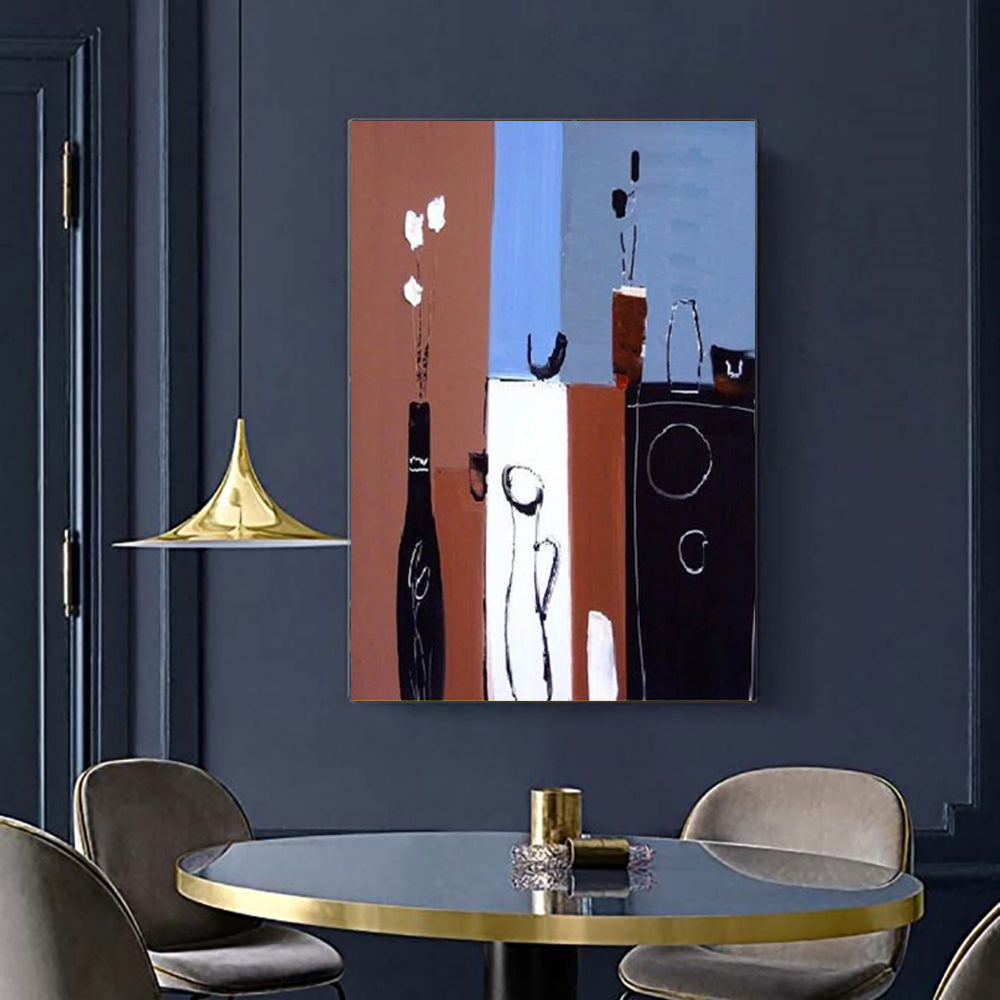 Handmade Abstract Oil Painting Canvas – Modern Rolled Wall Art for Home Decor