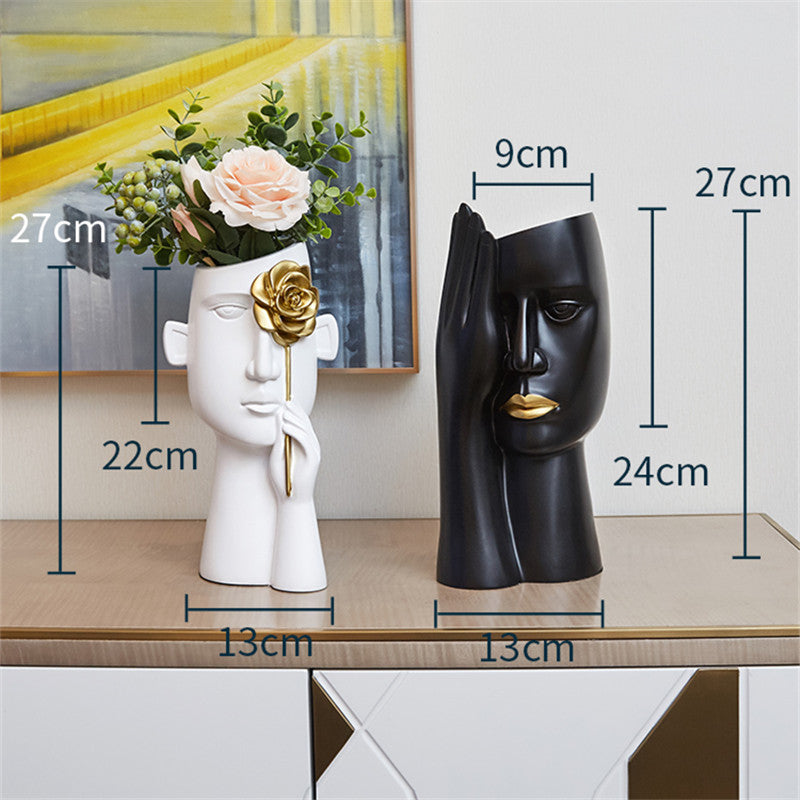 Twin Vase Ornaments – Luxury Resin Home Decoration for Modern Interiors