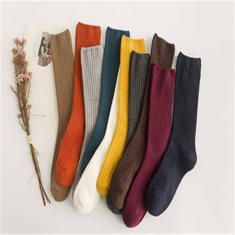 Women’s Retro Striped Cotton Socks – Soft, Breathable & Stylish Everyday Casual Socks